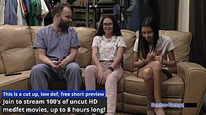 dr tampa checks sisters' first gyno exam with angel santana and aria nicole.