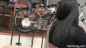 Wow, Kat Young Sexy Asian Dances Teasing in Black Dress and Thong!