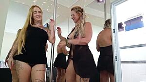 Wow, aunt and famous niece rubbing their hot blonde asses on the net!