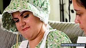 Curvy Amish girl Jessie Rogers offers her fat body for intense fucking with toys