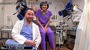 Oh no, I got caught as the student with glasses and tattoos, she says while getting deepthroat face fucked and doggystyle pounded in latex gloves.