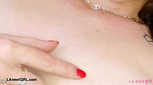 Cute brunette model shows her sexy body