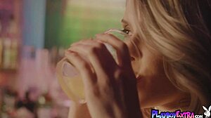 Passionate all natural blonde teen 18+ amelia posing naked on the bar counter