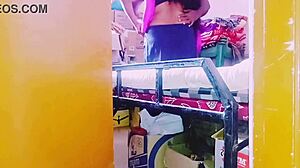 Desi housewife fucks store keeper with dirty talk in Telugu, so intense and unfortunate!