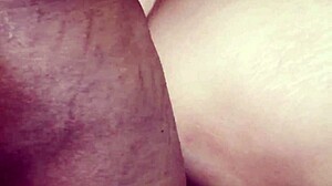 blonde step mom in black stockings has interracial creampie sex