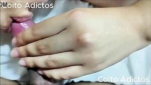 Latina teen pays rent with blowjob, owner watches and joins in bedroom