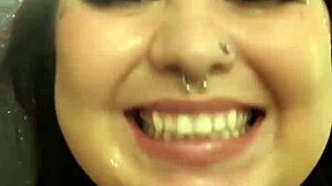 dessa enjoys a quick oral session backstage with a facial.