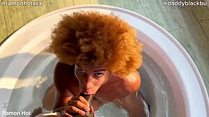 two black guys get wild in hot tub jacuzzi jerk off