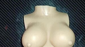 dolly begs for double penetration on the desk, and i creampie her tits