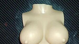 dolly begs for double penetration on the desk, and i creampie her tits