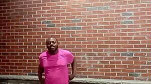 A private strip tease in warm weather