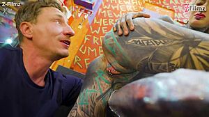 Pornstar Tattoo Artist Gets Assfucked by Customer for Anal ATM Facial