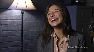 Bound Brunette Endures Rough Anal Fucking and Deepthroat Gagging in BDSM Session