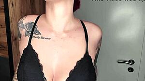 Hot European Babe Gives Footjob in Latex Fetish Scene