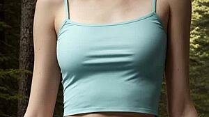 Girls In Underwear Hanging Out At Cabin In Woods