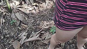 hot girl fucks in park and cums