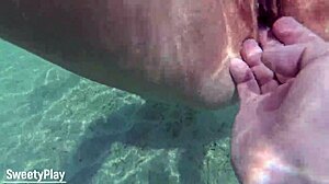 Mature pussy getting creampie underwater!
