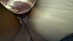 Horny milf stepmom masturbates in sexy pantyhose