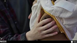 hot teen magically freezes for bestie to give her intense squirting orgasms in dorm