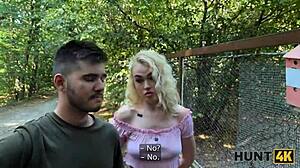 Blonde FORCES Boyfriend To WATCH Her ENJOY Outdoor FUCK