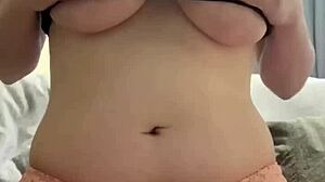 Amateur With Great Natural Pierced Tits Stuffs Her Panties In Her Wet Puffy Pussy To Masturbate The Panty Bank - Used Panties