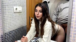 landlord fucks me quick in bathroom while boyfriend cooks