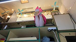 hot 18 yo brunette teen upskirt on hidden cam at work