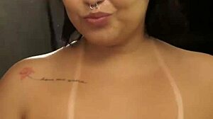 dessa enjoys a quick oral session backstage with a facial.