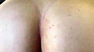 ella lowers her jeans for outdoor anal creampie on her latina ass