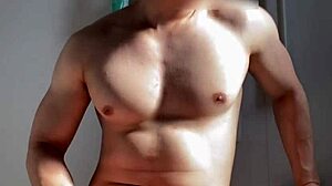 Asian Guy Masturbates Huge Monster Cock To Massive Cumshot In Shower