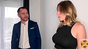 alva jolie milf gets satisfied by two men with big tits