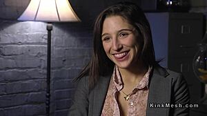 Bound Brunette Endures Rough Anal Fucking and Deepthroat Gagging in BDSM Session