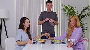 this step family threesome was unexpectedly intense