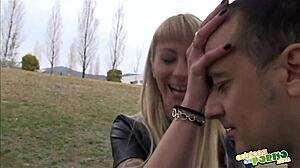 Blonde Fed Up with Cuts Gets Pussy Kissed and Cumshot in Full Movie.