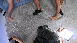in a steamy behind-the-scenes setup, lika clarke dives into a wild 3-on-1 anal foursome with intense double penetration action
