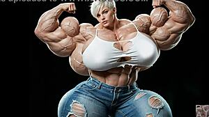 Abigail Arcane builds massive muscles in huge bodybuilder growth