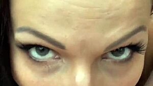 Big tits babe performs deepthroat blowjob, rimjob, and ball sucking ending in cum in mouth