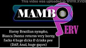 Horny Brazilian nympho Bianca Dantas returns super horny, fucking 4 huge dicks with DAP, anal, pissing, huge gapes, BBC, lezdom, ATM