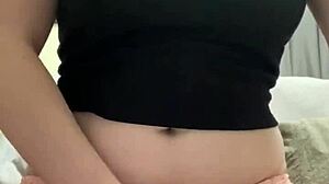 Amateur With Great Natural Pierced Tits Stuffs Her Panties In Her Wet Puffy Pussy To Masturbate The Panty Bank - Used Panties