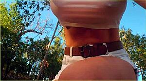 Amazing Milf Flashing Big Tits on Public Bike Ride