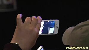 cock sharing scandal on public sex fair stage