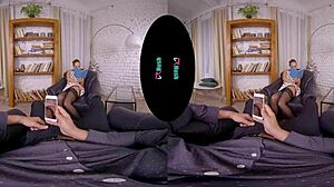 Vrhush Kinuski passionately gives blowjob and rides in stockings.