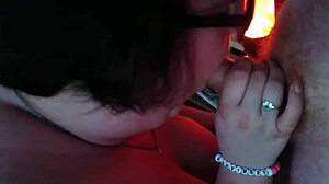 Amateur bbw with big tits sucks thestonedfoxs cock!