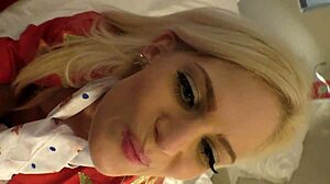 air hostess candee licious shows pretty narrow ass on bed.