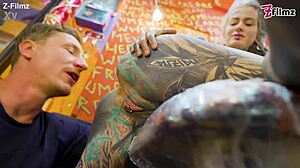 Pornstar Tattoo Artist Gets Assfucked by Customer for Anal ATM Facial