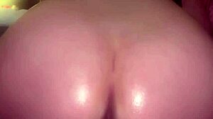 Creamy hairy pussy bounces on a fat dildo in solo play