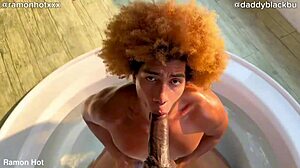 two black guys get wild in hot tub jacuzzi jerk off
