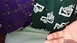 in the small hut, husband fucks his wife passionately.