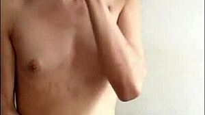 cute tranny moans loudly while masturbating to orgasm!