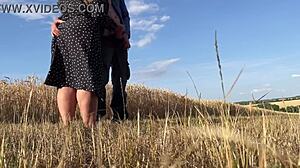 Mature step mother-in-law in sexy dress makes son-in-law cum while wife doesn't see